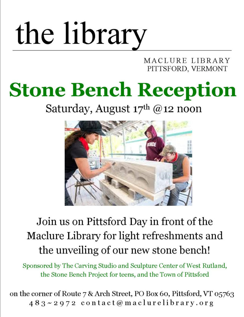 Stone Bench Reception Maclure Library